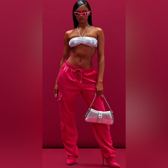 Fashion Nova Pink Roxy Pants With Attached Boots-Shoe Size 9 NIB💗 - Picture 2 of 8